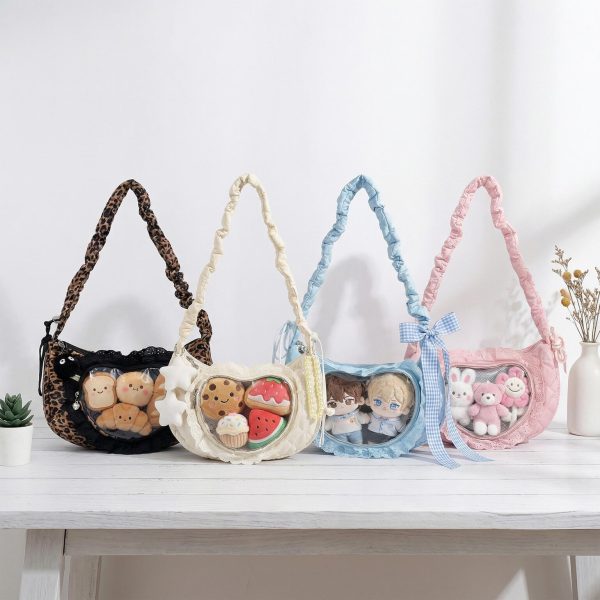 Small Convertible Ita Bag with Clear Window for Pin Display — mini ita bag detail view
