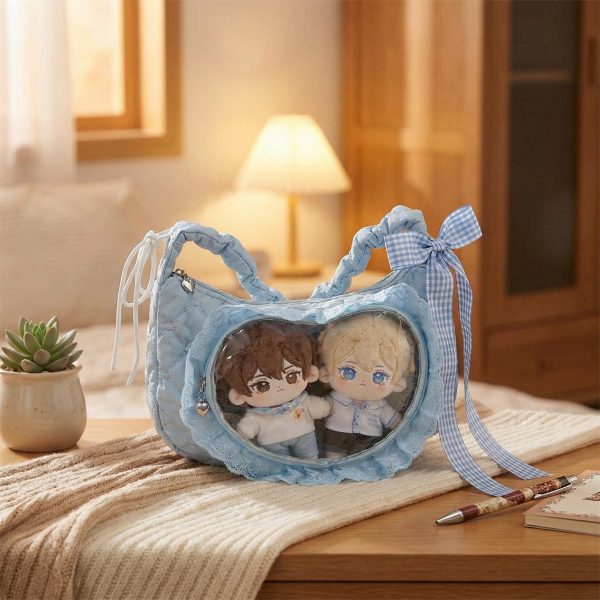 Small Convertible Ita Bag with Clear Window for Pin Display — mini ita bag detail view
