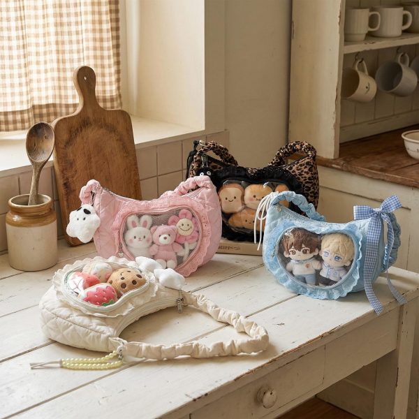 Small Convertible Ita Bag with Clear Window for Pin Display — mini ita bag detail view