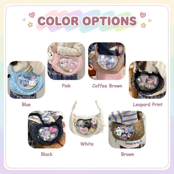 Small Convertible Ita Bag with Clear Window for Pin Display — mini ita bag detail view
