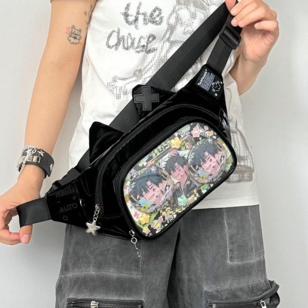 Y2K Cat Ita Bag with Clear Window for Plushies and Pins