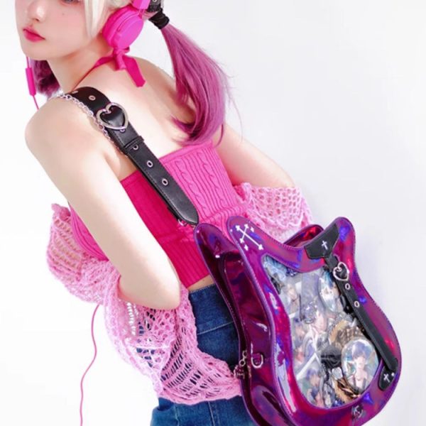 Y2K Ita Bag with Clear Window for Pin Display