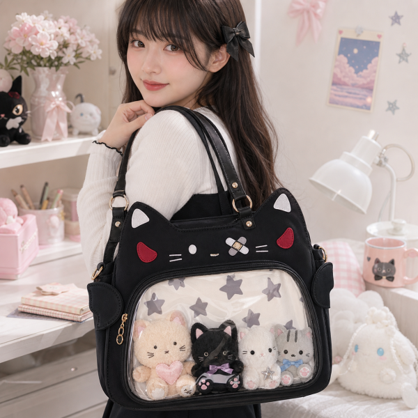 Cat Ita Bag with Clear Window for Plushies and Pins