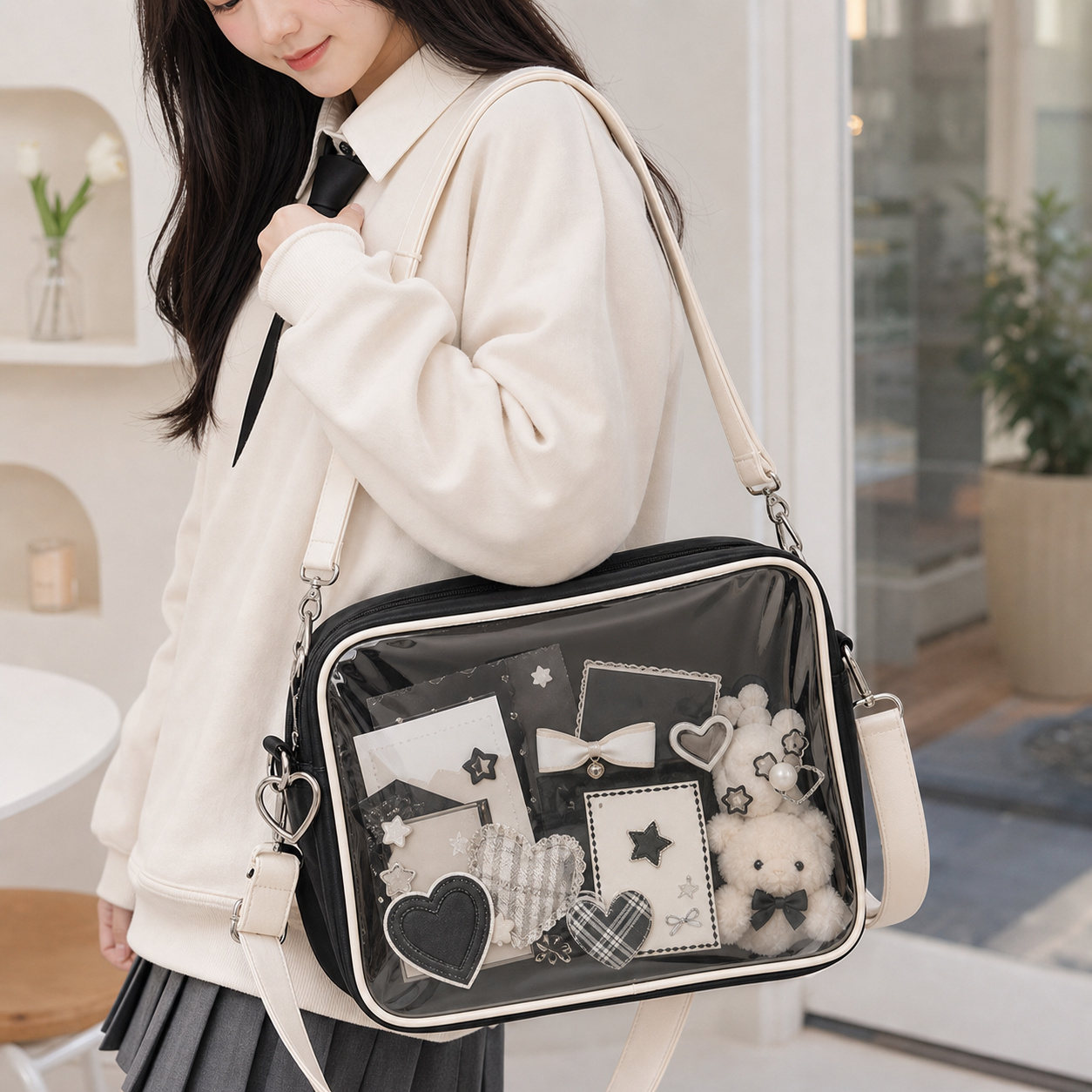Kawaii Convertible Ita Bag with Clear Window