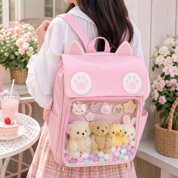 White Cat Ita Backpack for Pin Display