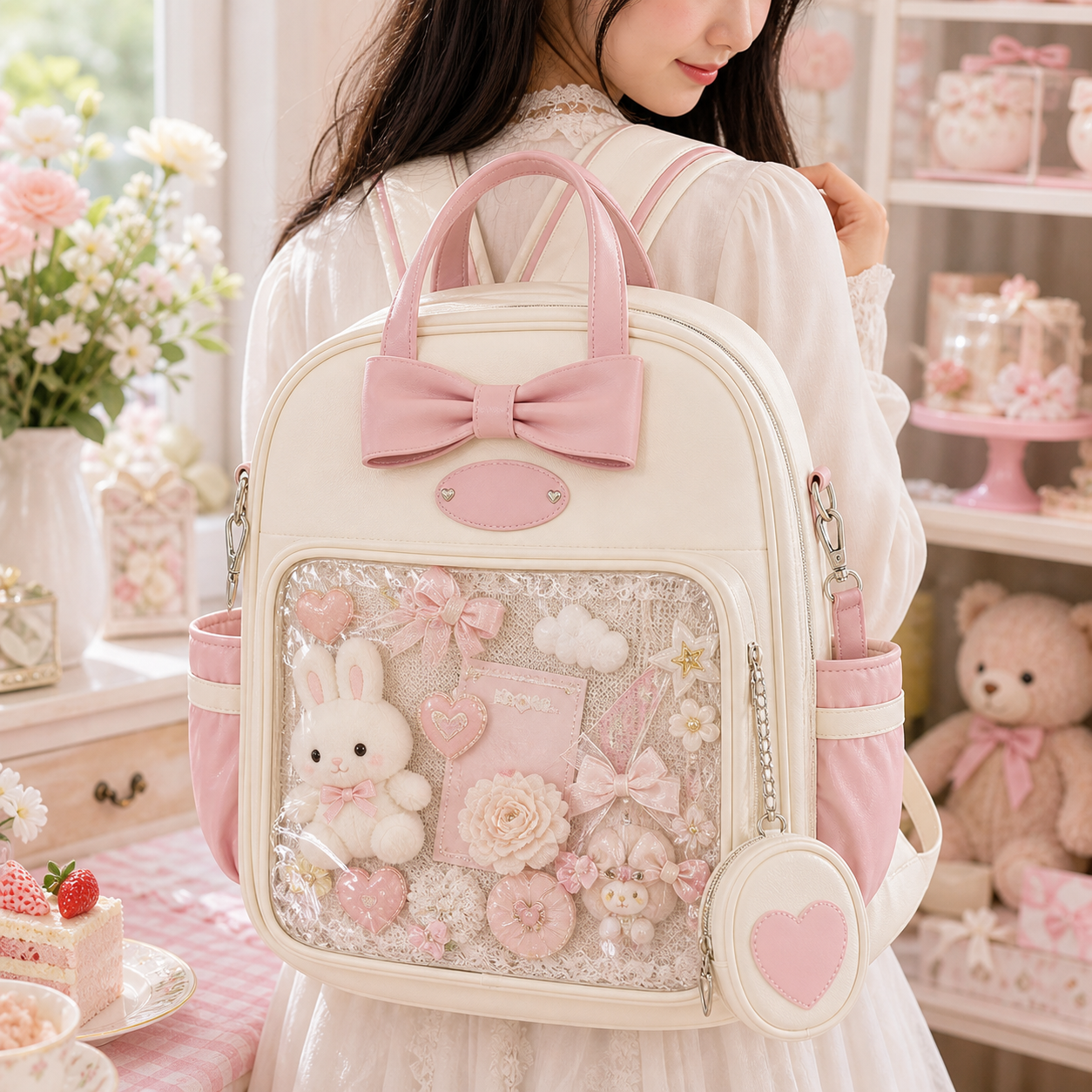 Ita Backpack with Clear Window for Plushies and Pins