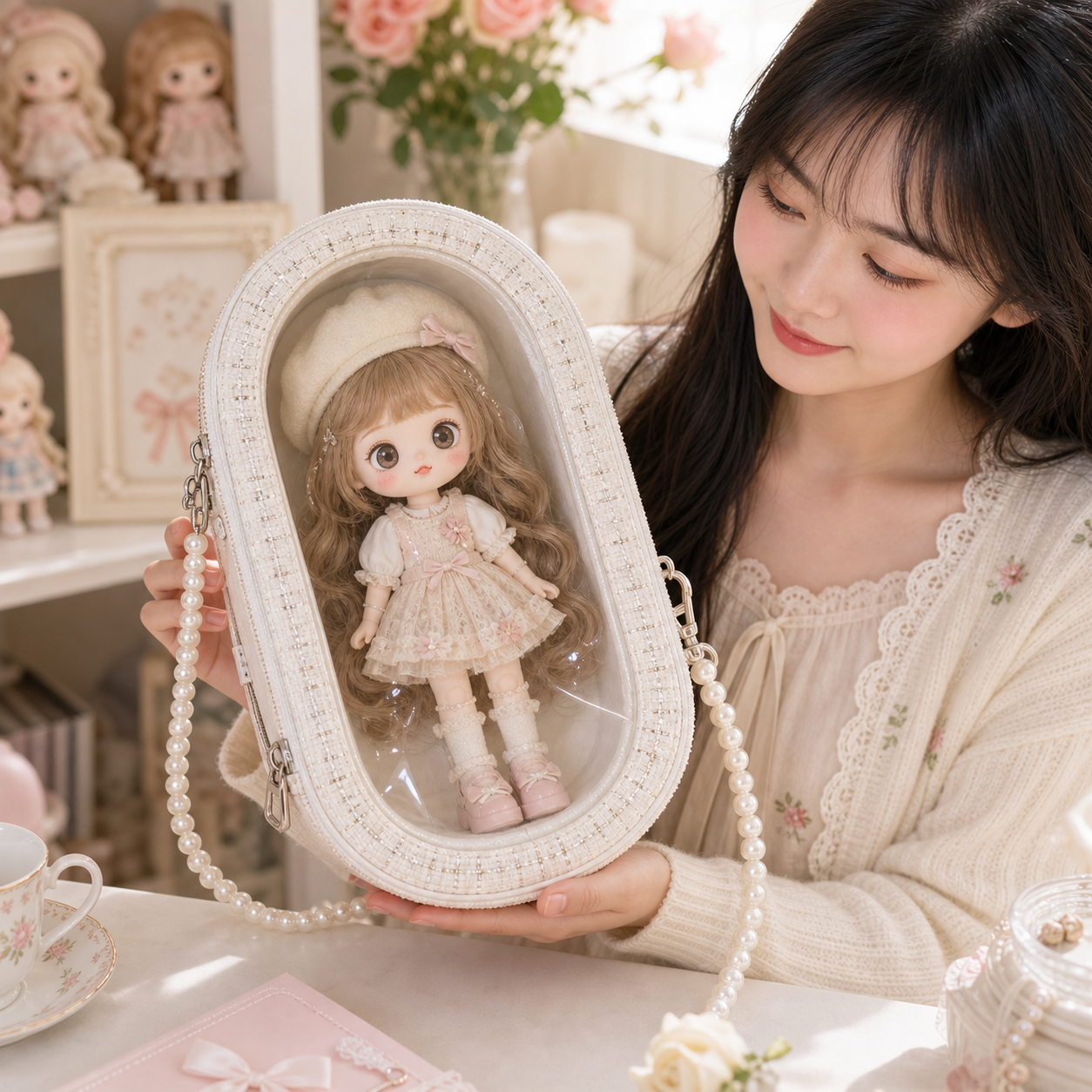 Bag with Clear Window for Plushies and Pins Bag with Clear Window for Plushies and Pins
