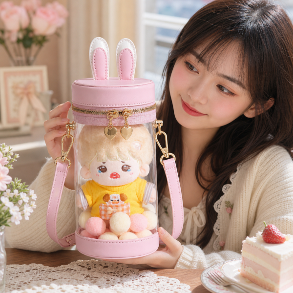 Mini White Bunny Ita Bag for Plushies and Pins